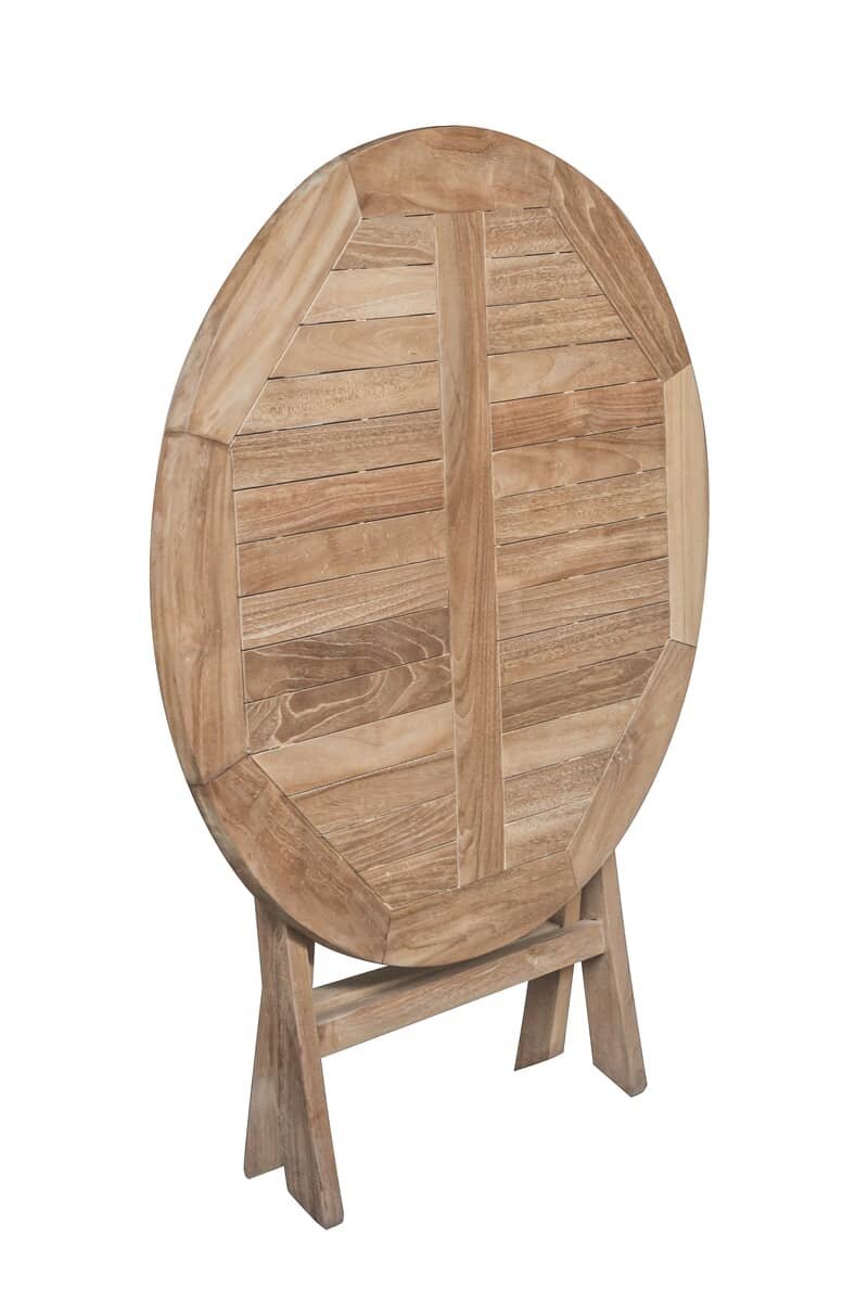 Teak Houten Tuintafel| Rond | Ø 90 Inklapbaar - ST-90-ROND