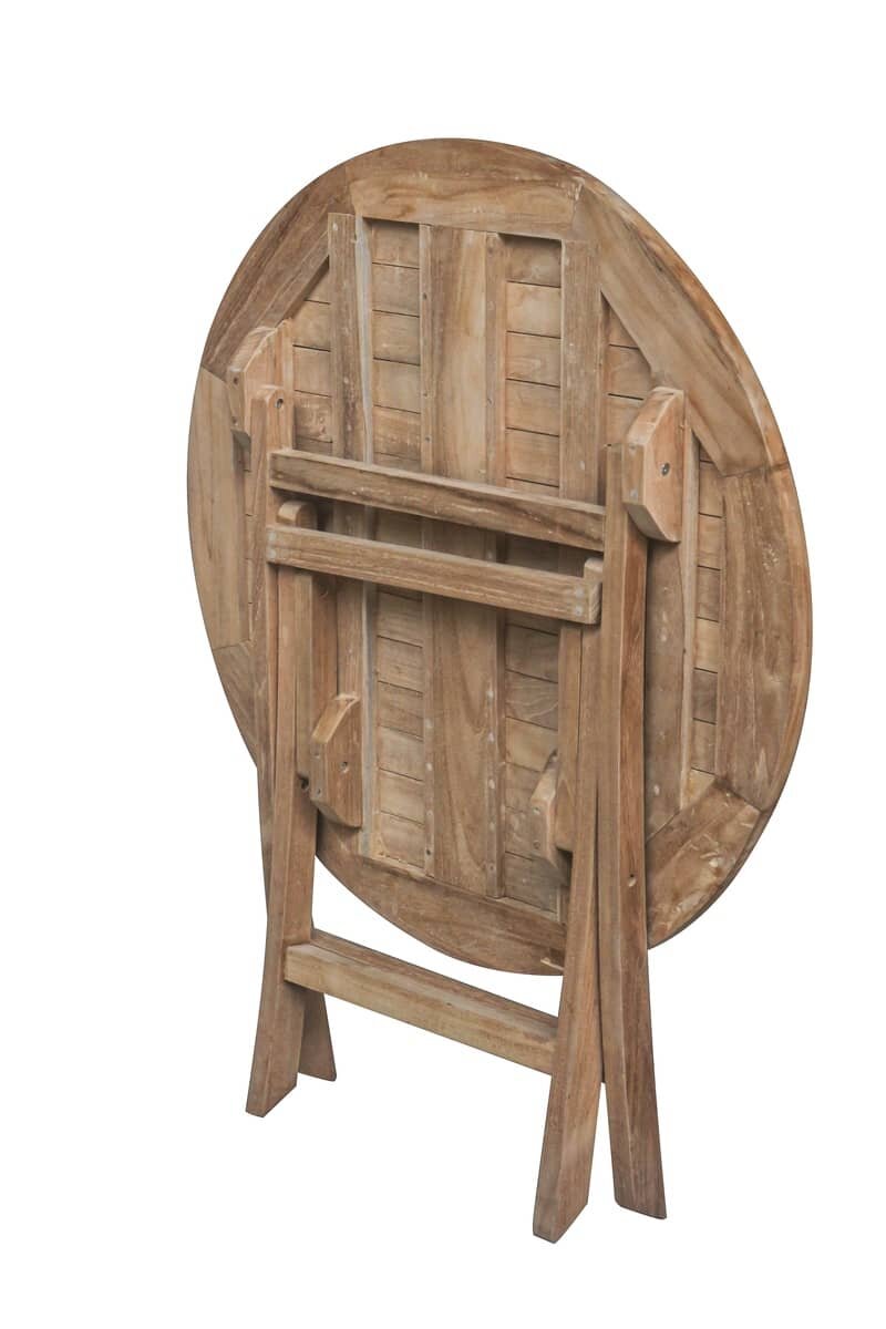 Teak Houten Tuintafel| Rond | Ø 90 Inklapbaar - ST-90-ROND