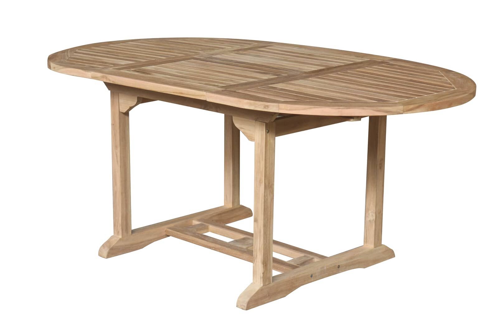 Teakhouten Tuintafel | Uitschuifbaar  Ovaal | 120-180x100x75 - ST 001
