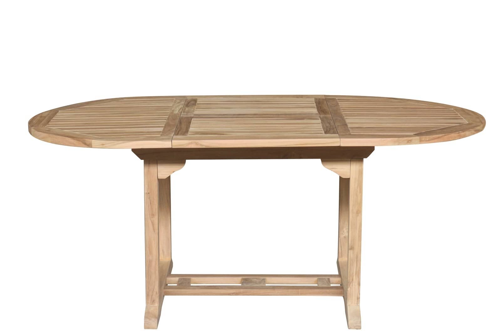 Teakhouten Tuintafel | Uitschuifbaar  Ovaal | 120-180x100x75 - ST 001