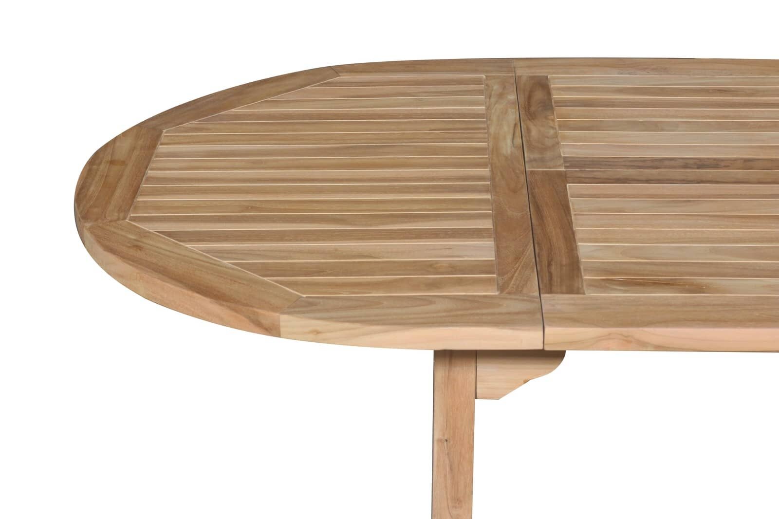 Teakhouten Tuintafel | Uitschuifbaar  Ovaal | 120-180x100x75 - ST 001