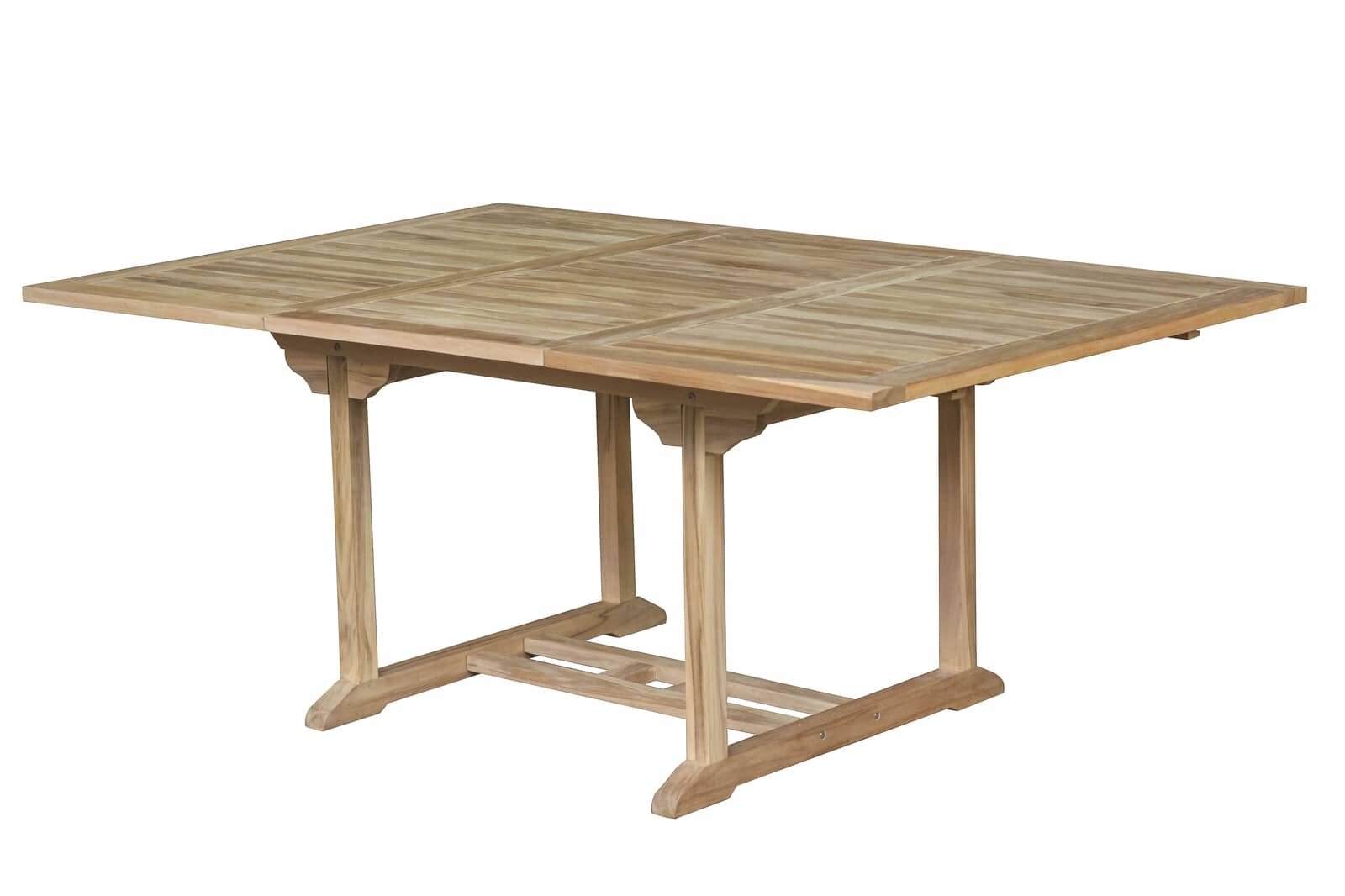 Tuintafel Teakhout| Rechthoekig Uitschuifbaar| 120<>180x100x75 - DEVI-ST002-Recht