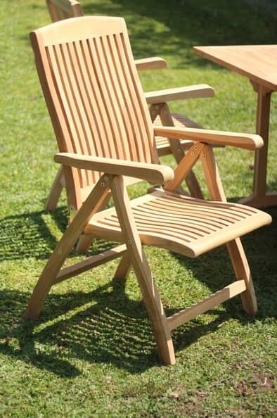 Teak Standenstoel Linda | RVS Beslag | 5 standen Verstelbaar - SC010