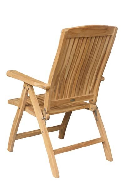 Teak Standenstoel Linda | RVS Beslag | 5 standen Verstelbaar - SC010