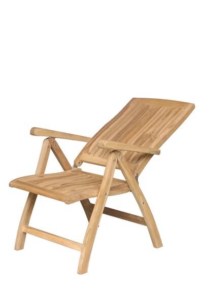 Teak Standenstoel Linda | RVS Beslag | 5 standen Verstelbaar - SC010