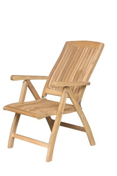 Teak Standenstoel Linda | RVS Beslag | 5 standen Verstelbaar - SC010