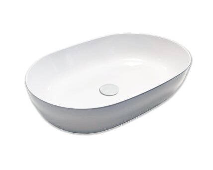 Blinq Couleur ovaal opzetwastafel - Wit