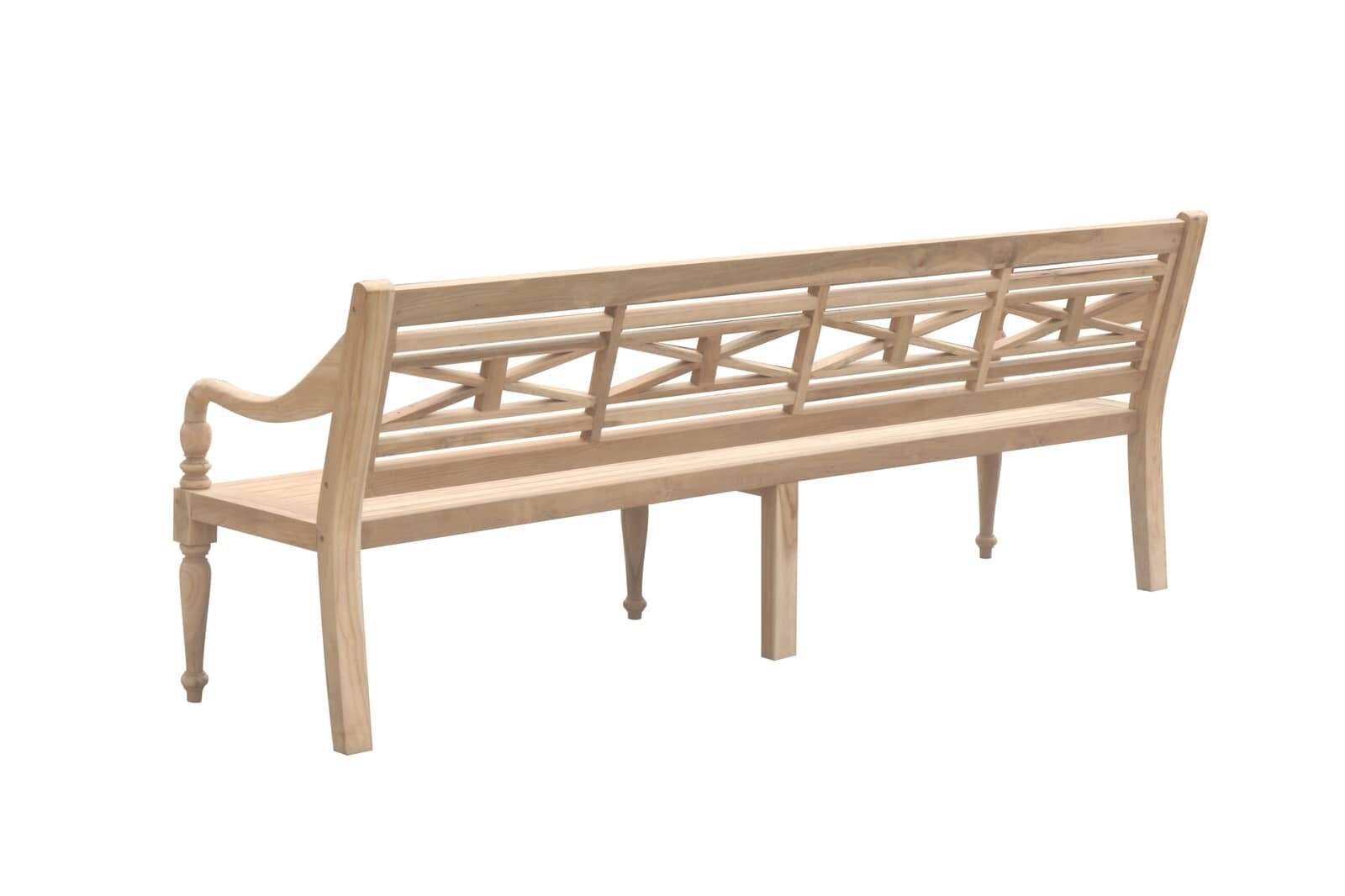 Teak Stationsbank | 220 breed | Gerecycled Teak - SAP-SB024-R