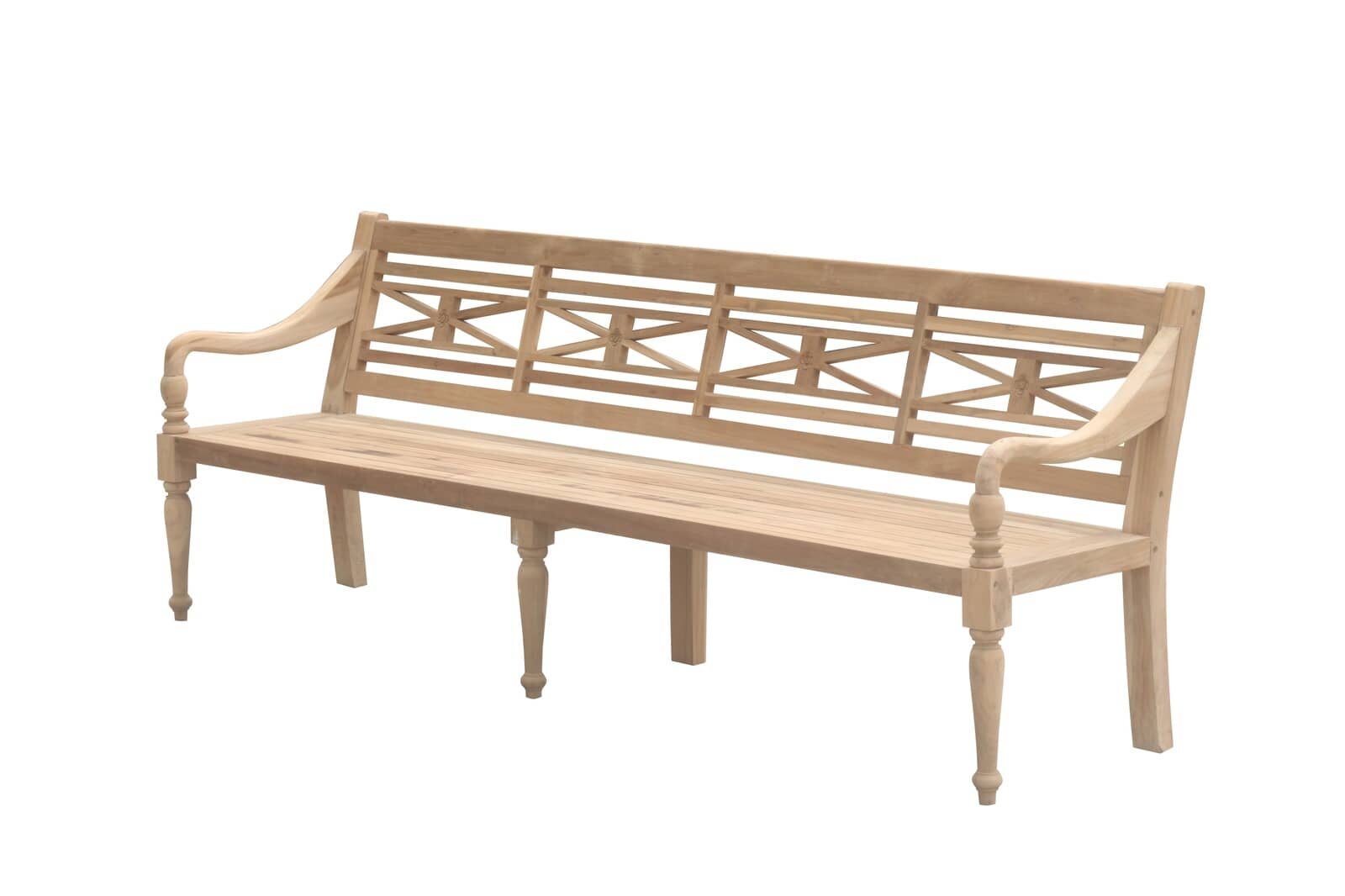 Teak Stationsbank | 220 breed | Gerecycled Teak - SAP-SB024-R