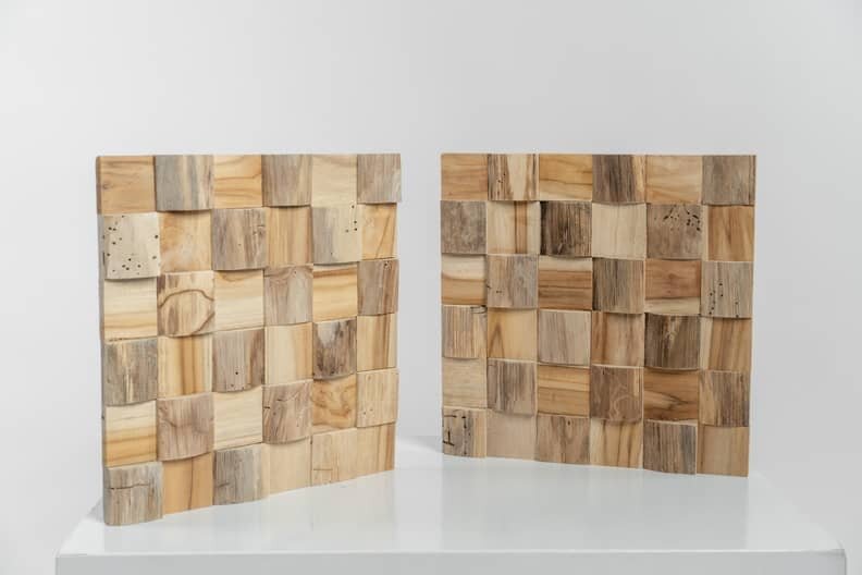 Wandpanelen Teak Plakhout | Mystic Naturel | 3D Wandhout | 30x30x2 - DEV-WC-MN