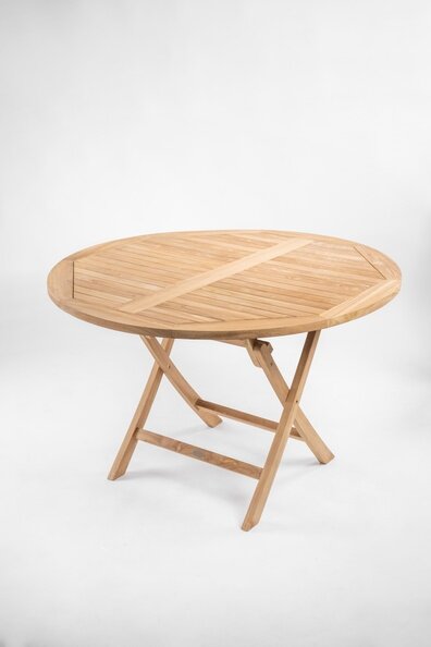 Teak Houten Klaptafel | Rond | Ø 120 | Tuintafel Inklapbaar - ST 030