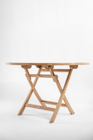 Teak Houten Klaptafel | Rond | Ø 120 | Tuintafel Inklapbaar - ST 030