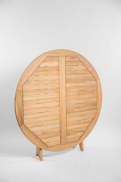 Teak Houten Klaptafel | Rond | Ø 120 | Tuintafel Inklapbaar - ST 030