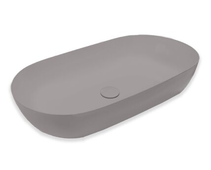 Blinq Couleur opzetwastafel 75x38x15cm ovaal - Cement