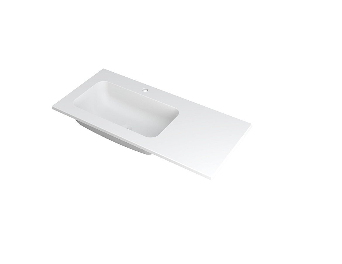 FAKTOR Wastafel in polystone | 100 x 45 x 1,5 wasbak links