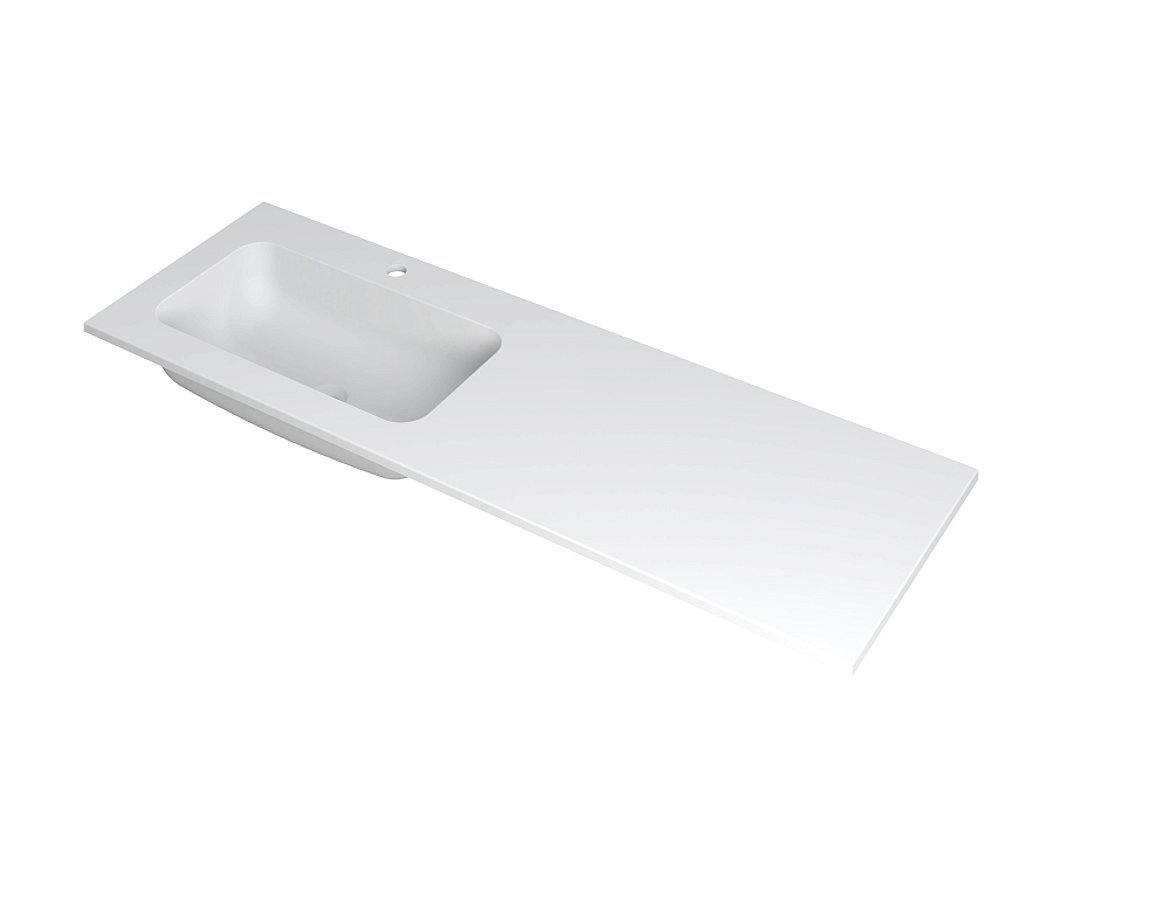 FAKTOR Wastafel in polystone | 140 x 45 x 1,5 wasbak links