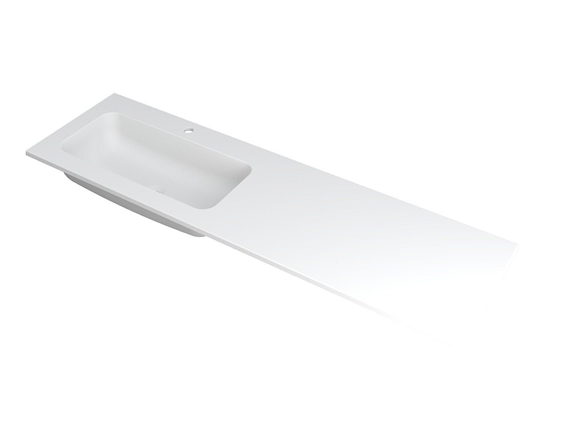 FAKTOR Wastafel in polystone | 160 x 45 x 1,5 wasbak links