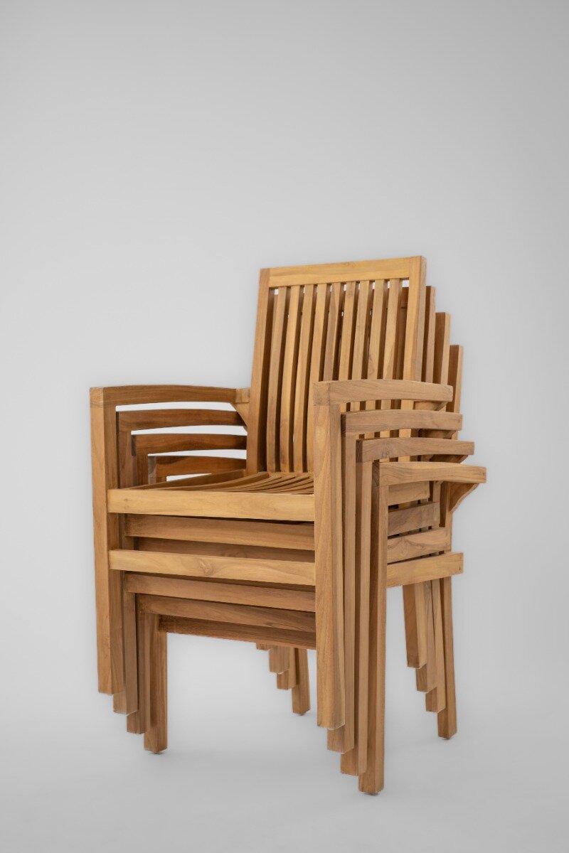 Teakhouten Tuinstoelen set van vier stuks