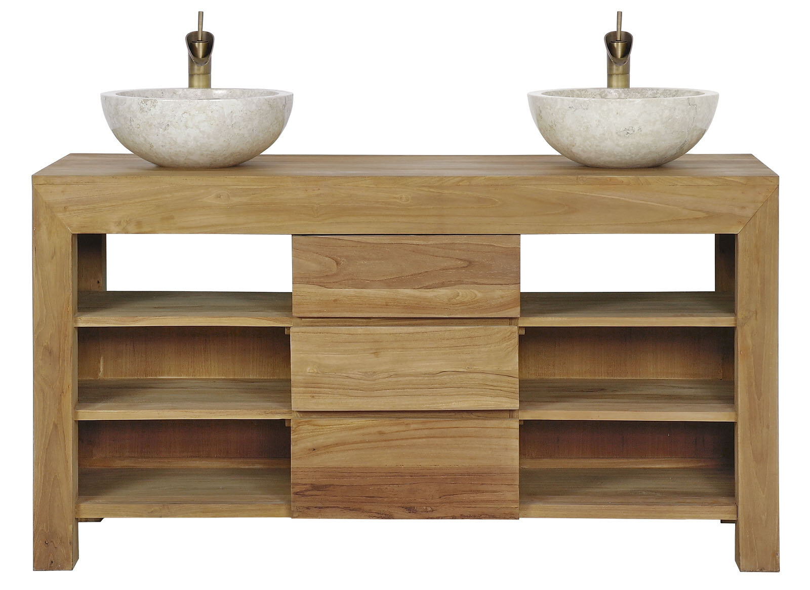 Teak Badkamermeubel Strak | 150x50x80 - DEV-BAD-DRS-150-50-80