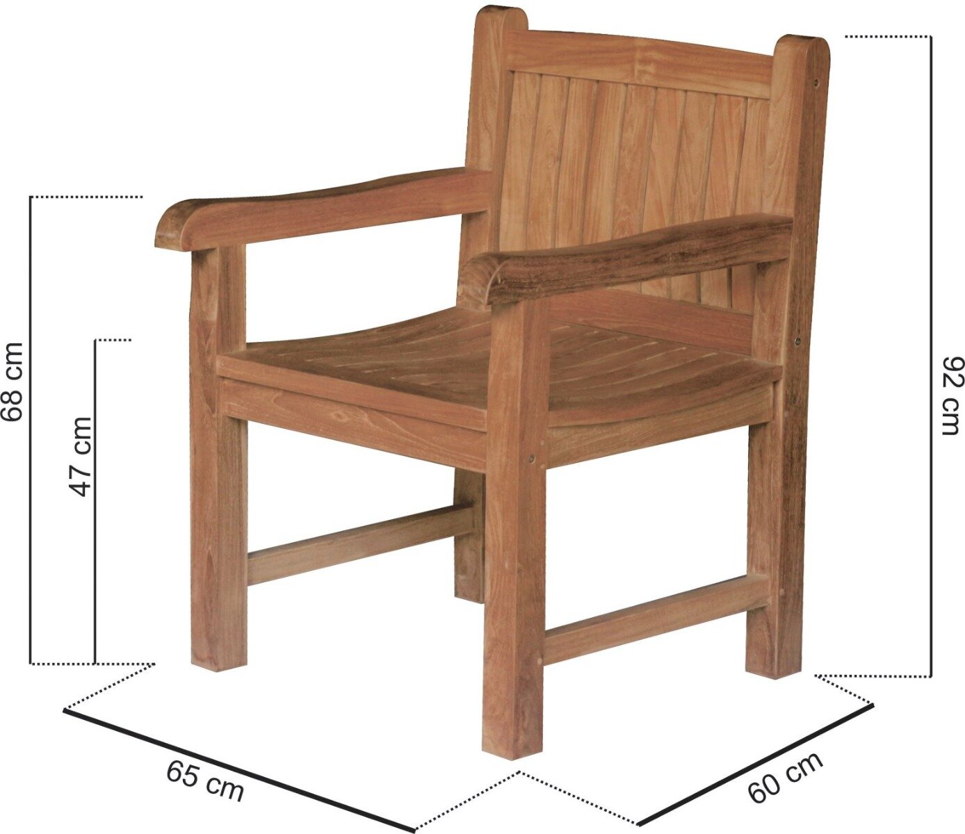 Balmoral Teak Tuinstoel | 65x67x92 - SC030-BALMORAL-CHAIR