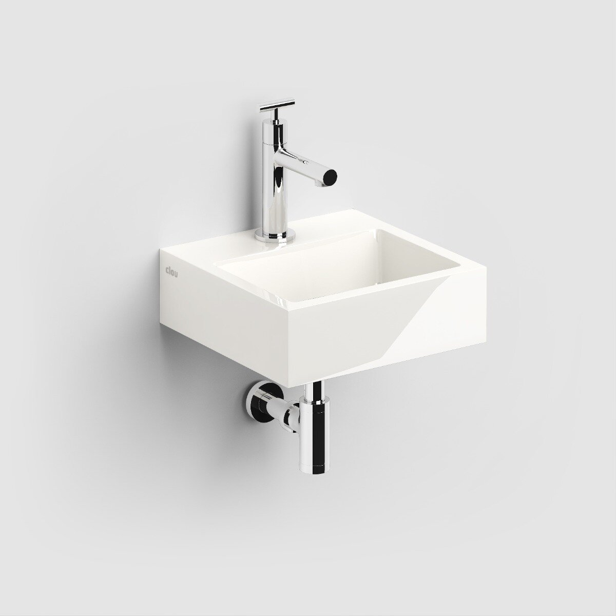 Clou - Flush 1 Fontein 28cm, Met Voorbewerkt Kraangat En Plug, Mineral Marmer