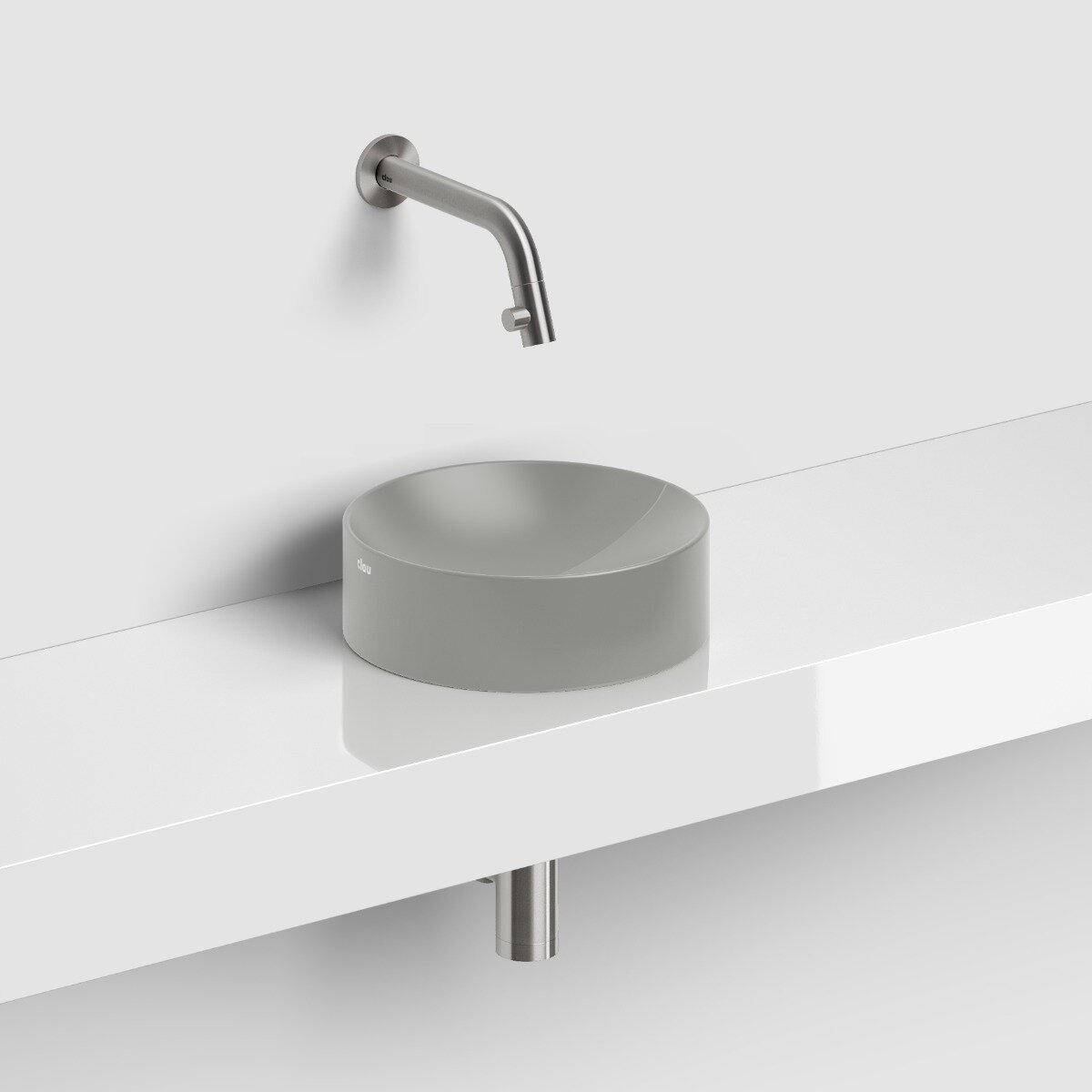 Clou - Vale Fontein Rond Ø22cm, Mat Grijs Keramiek