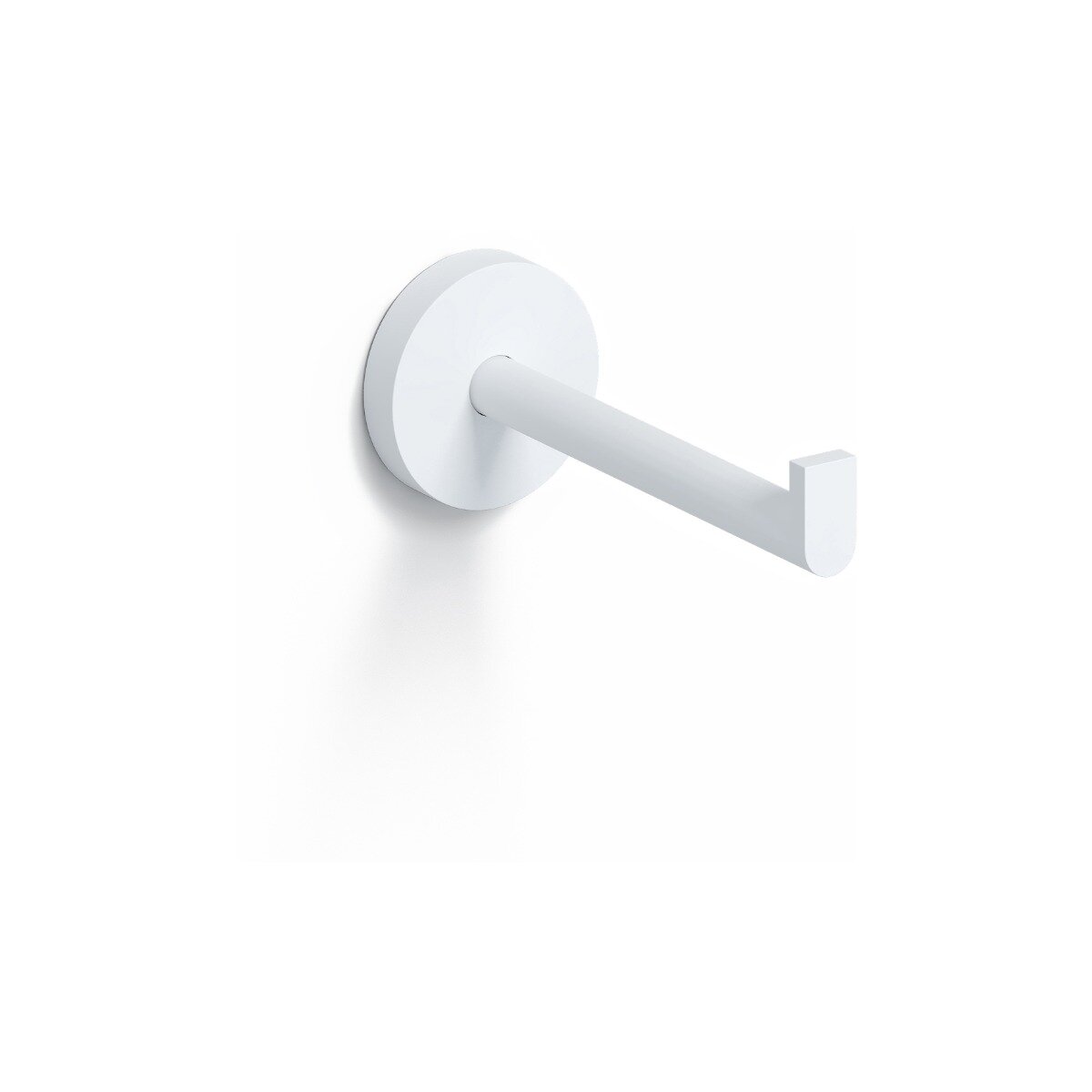 Clou - Flat Toiletrolhouder, Recht, Zonder Klep, Mat Wit