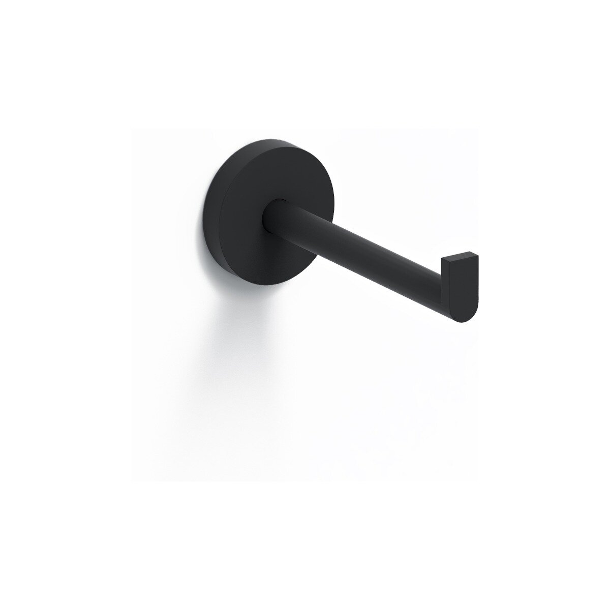 Clou - Flat Toiletrolhouder, Recht, Zonder Klep, Mat Zwart