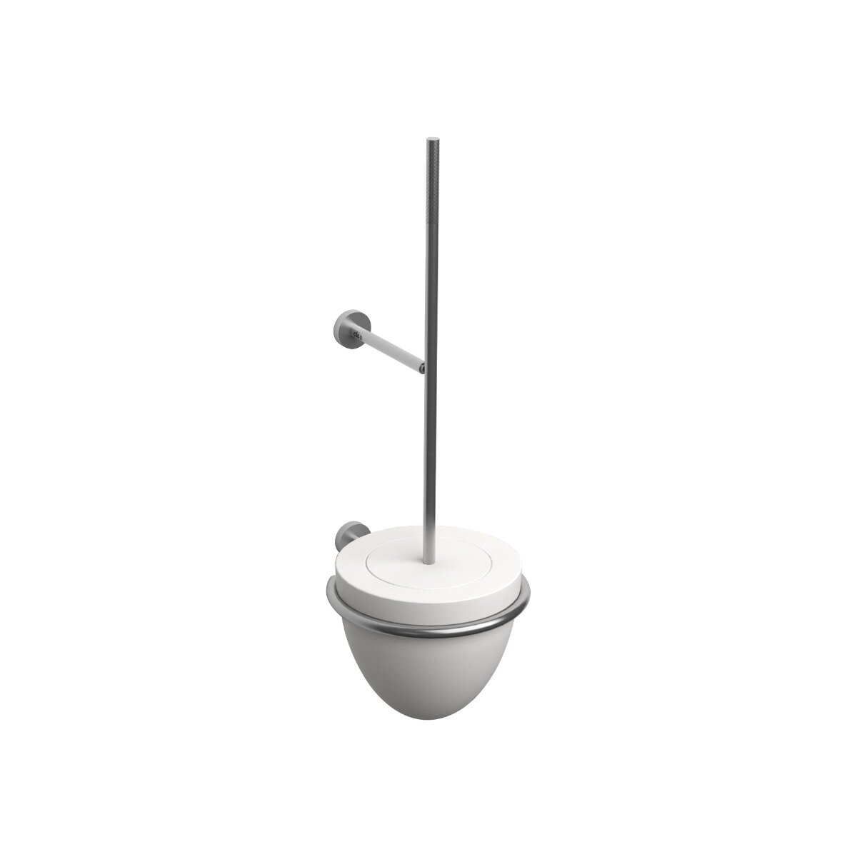 Clou - Slim Toiletborstelgarnituur Met Separaat Silicone Kapje, Wandmodel, Rvs Geborsteld En Aluite