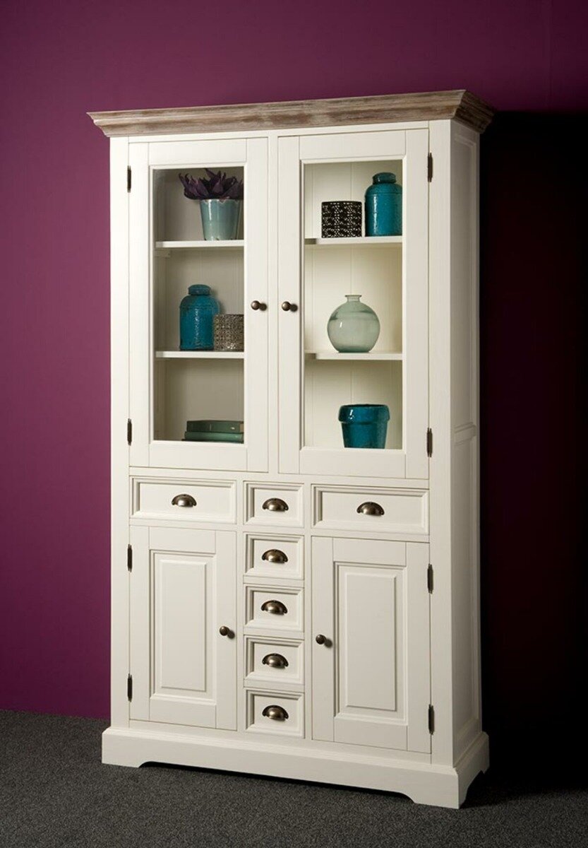 Fleur Vitrinekast | Grijs-Wit | 115x40x95 - TWR-DD3112C