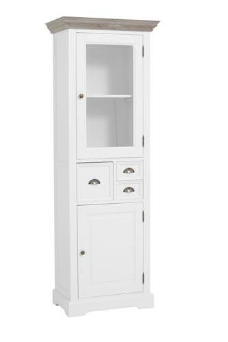 Fleur Vitrinekast | Wit | 66x40x191 - TWR-DD0015C