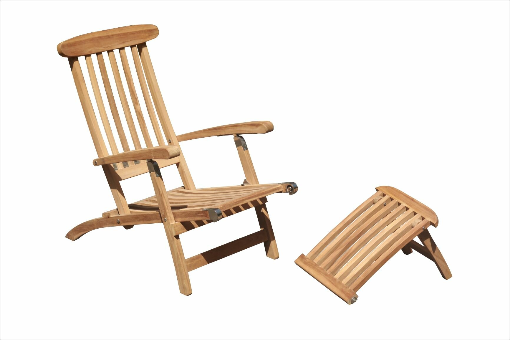 Teak Deckchair | Tuin Ligstoel | Verstelbaar in 5 standen| RVS Beslag - SL001