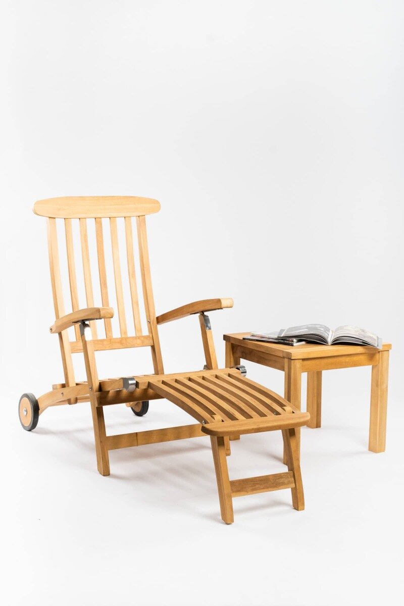 Deckchair met wielen met Vierkant tafeltje - TK-DC-MW-VKT