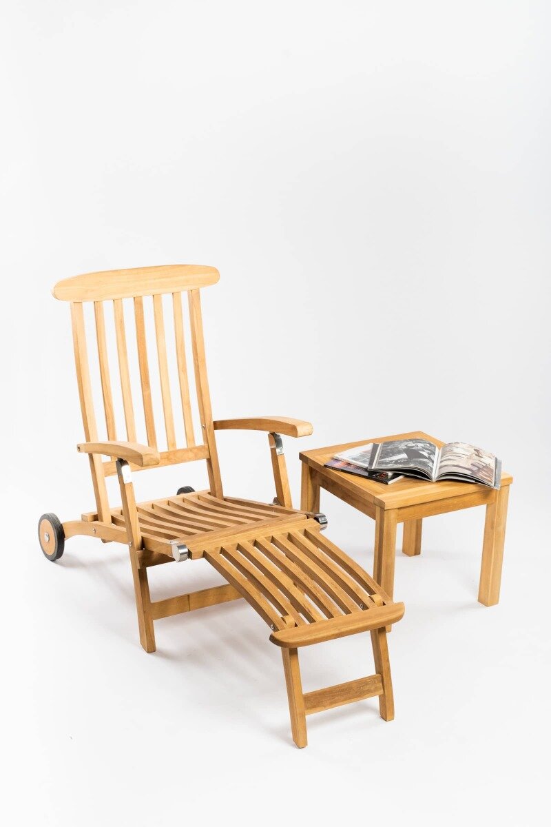 Deckchair met wielen met Vierkant tafeltje - TK-DC-MW-VKT