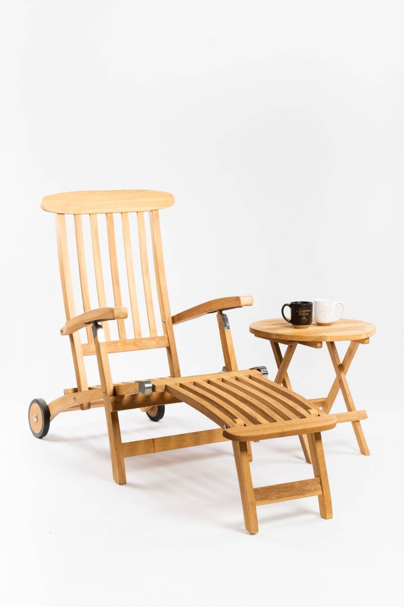 Deckchair met wielen met Rondo tafeltje - TK-DC-MW-RONDO