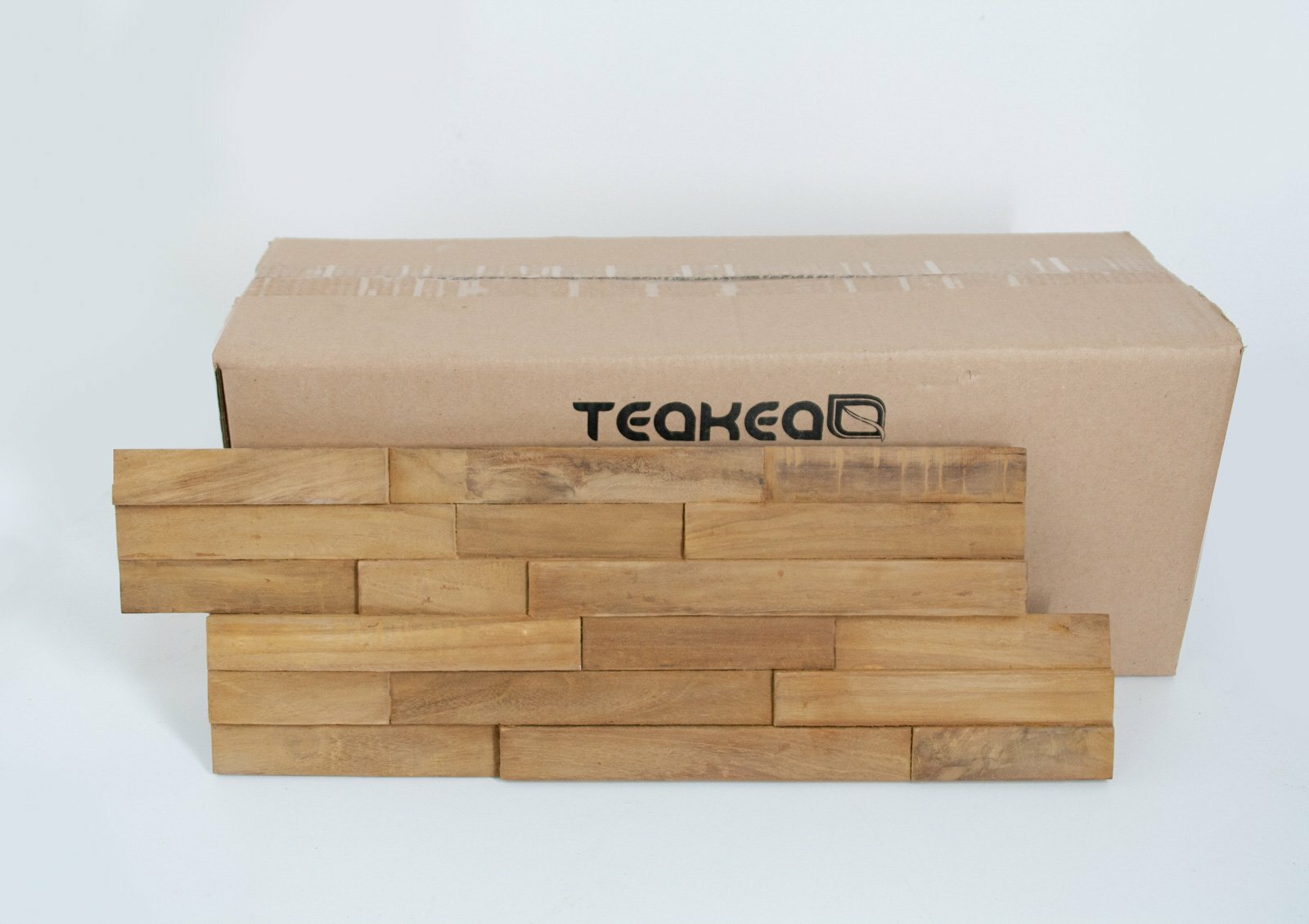 1 Doos Teak plakhout | Naturel | 18x49.5x2 - DEV-WC-NC-BOX