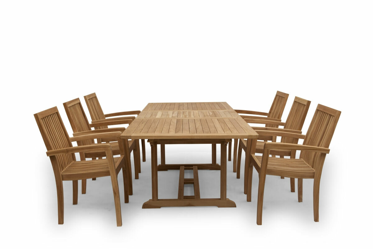 Uitschuifbare Tuintafel Teakhout | Rechthoekig | 180-240x100x75 - ST008