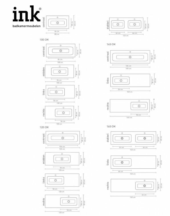 Shapes | Eiken Badmeubel | Ink Faktor Wastafel