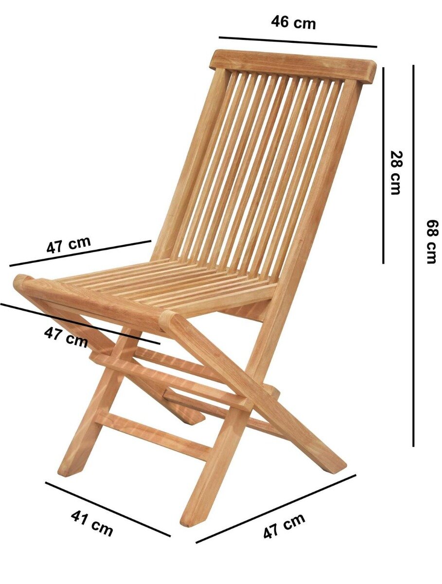 Teak Houten Klapstoel Tenerif | 47x38x89 - DEVI-sc001