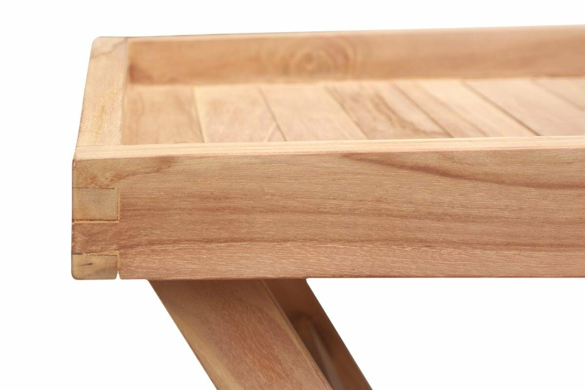 Teak  Dienblad Tuintafel | 56x36x80 | Afneembare Tray - DEVI-SAC014