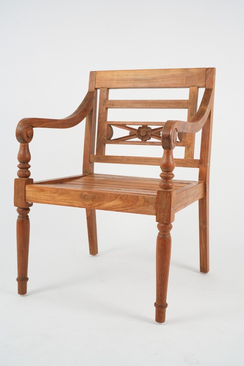 Station stoel klassieke Teak Houten tuinstoel Batavia