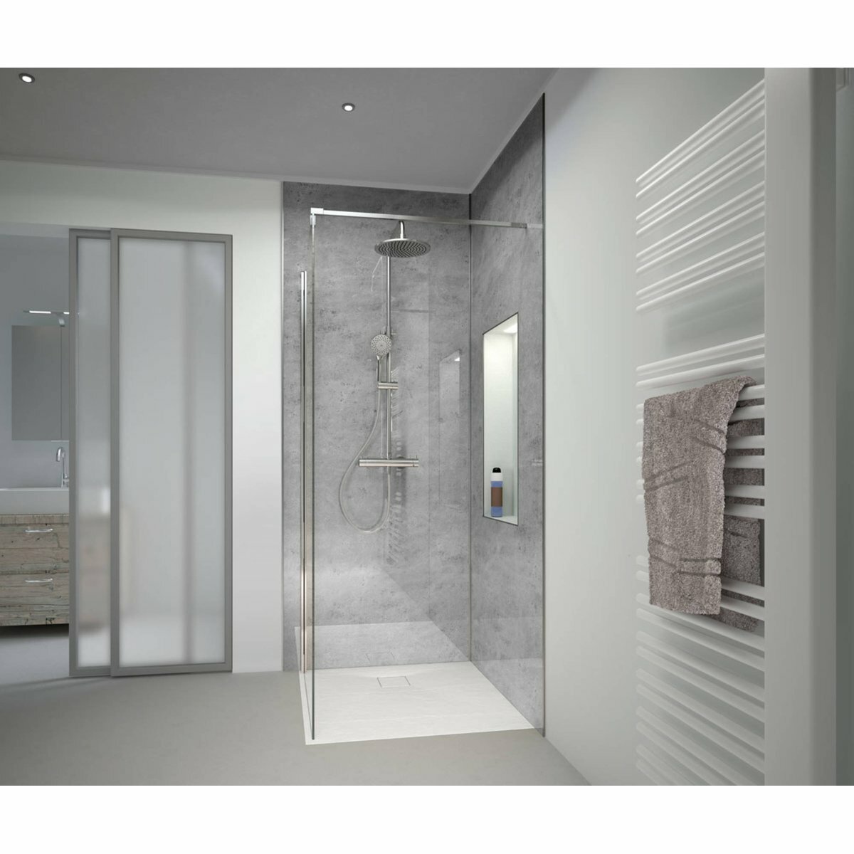HSK RenoDeco Paneel Aluminium Natuursteen Asgrijs 150x255cm