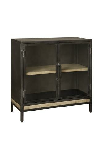 W/N & Iron Dressoir | 2 Deuren | 90x40x90 - TWR-IF0873