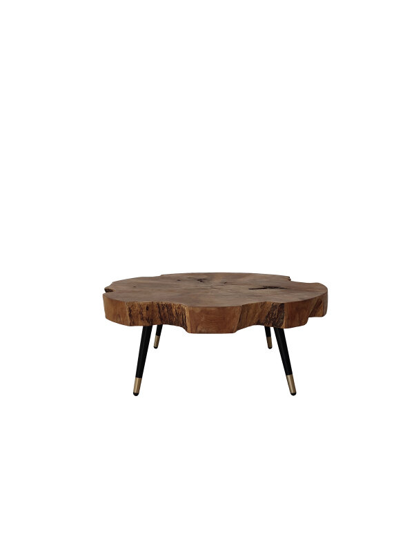 Teakhouten Boomstam Salontafel 80 Rond  - salontafel80rond