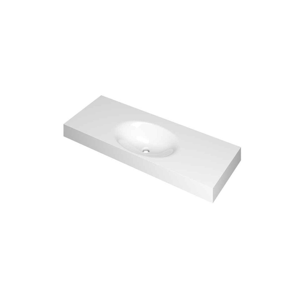 Stijlvolle Polystone Wastafel 120x45x9 | Wasbak Midden