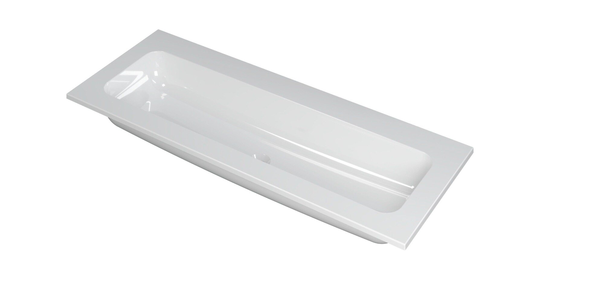 Ink Faktor Wastafel polystone centraal zonder kraangat - Glans wit - 1200x450x15 mm (bxdxh)