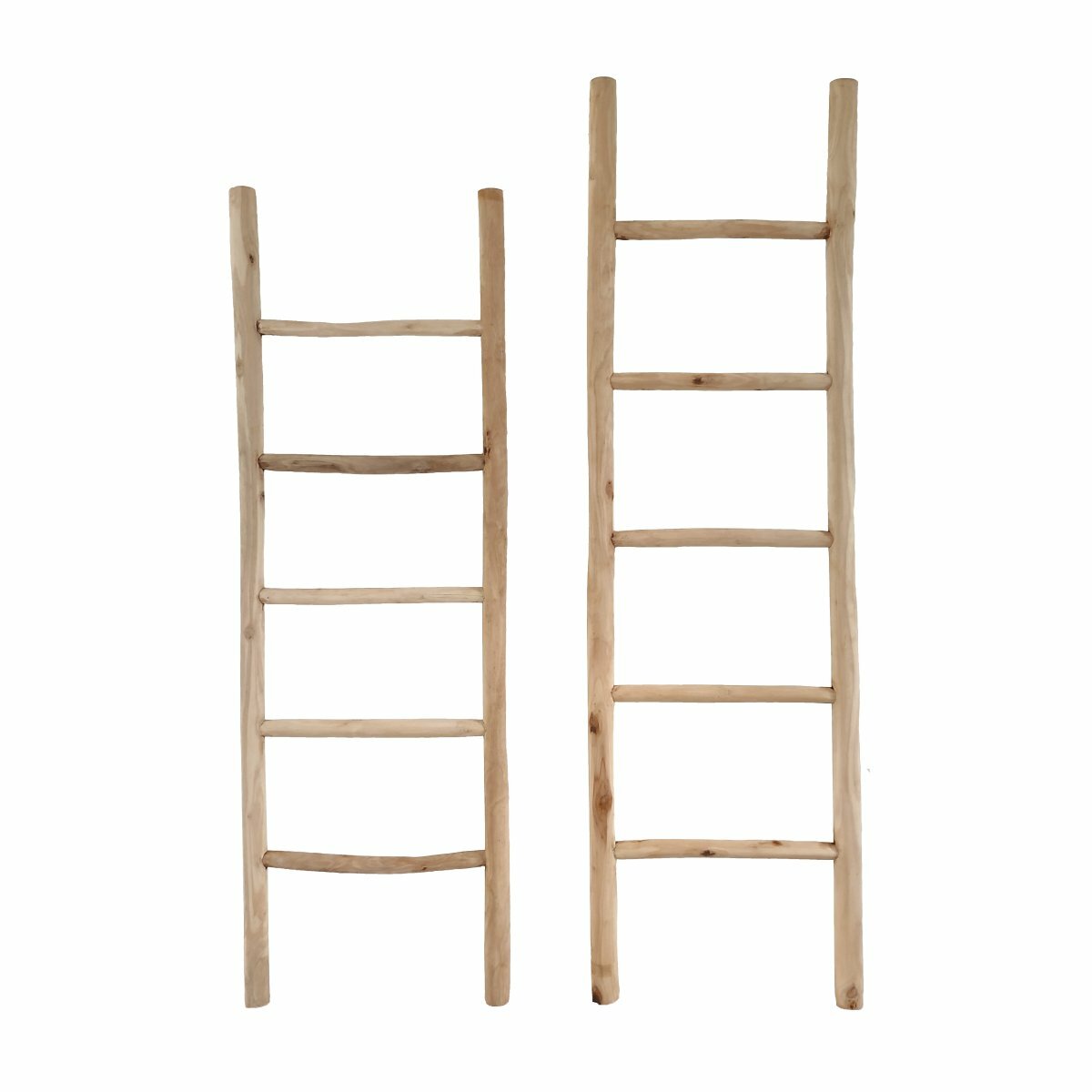 Teakhouten decoratie ladder | Naturel Eiken-Look| 50x5x175 - Decoratieladder-Eiken-Naturel-1750-50-