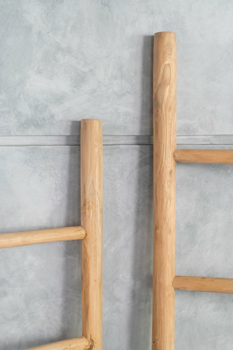Teakhouten decoratie ladder | Naturel Teak | 50x5x150 - Decoratieladder-Teak-Naturel-150-50
