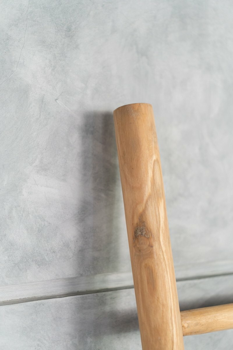 Teakhouten decoratie ladder | Naturel Teak | 50x5x150 - Decoratieladder-Teak-Naturel-150-50