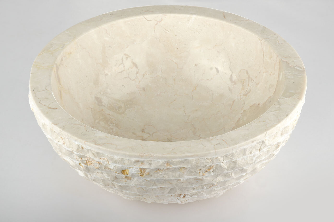 Mountain | Wit Marmeren Waskom | 40x15 - MOUNTAIN-CREAM